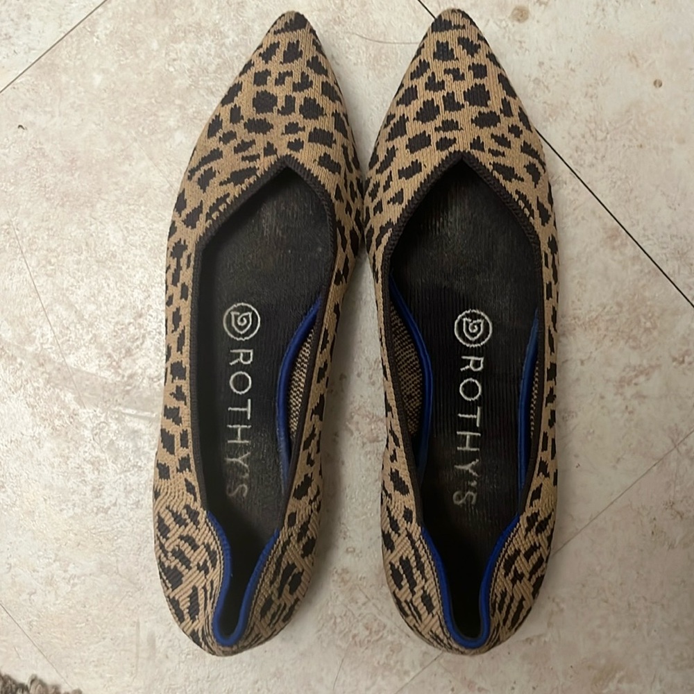 Rothy’s The Point Flats Leopard Cheetah Print Size 7
